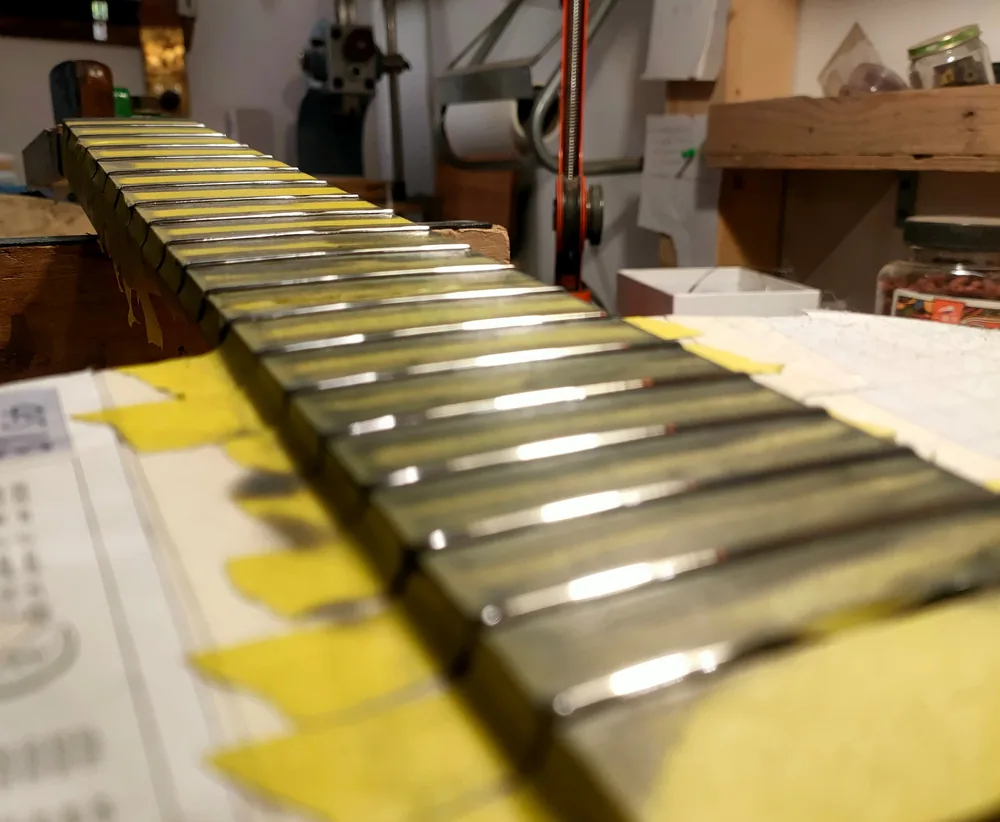 La tastiera e i tasti, sistemati da Andrea Stanzione a Milano.